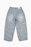 Happy destroyed wide denim pants