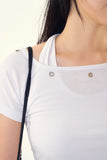 Ciel eyelet halter crop t-shirt