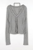 Ronnie Frill Cardigan Halter Tee