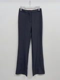 [Skirt SET] Grid pin tuck boot cut slacks