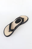 Rattan fluffy flip-flops