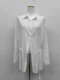 Wrinkle See-Through String Loose Fit Shirt