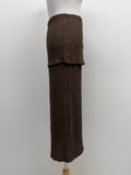 [Wrap set] Pleated H-line long skirt