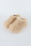 Fluffy wool platform sole sandal