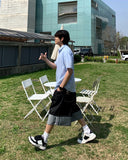 Cooling See-Through Stripe Short Sleeve Shirt