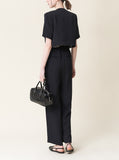 [Premium] Button Linen Jacket & Slacks Set