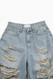 Happy destroyed wide denim pants
