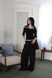 Off-pleated slacks pants