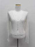 Oboe V-neck See-through Crop Cardigan