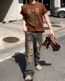 Western Slim Wide Damage Denim