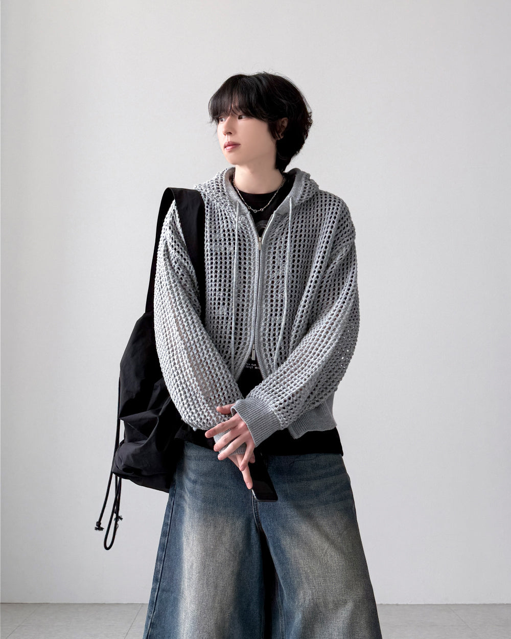 【YOURNUS】Hitori Net Hood Zip-up YOURNUS (ユアノス) - ヒトリネットフードジップアップ / Hitori