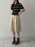 [Short sleeve ver.] Symbol stripe collar knit