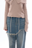 Klint rough crop skirt denim