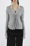 Ronnie Frill Cardigan Halter Tee