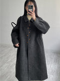 [wool100%/handmade] Herringbone Adjust Raglan Long Coat