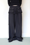 Off-pleated slacks pants