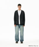 MIXED HAIRY KNIT CARDIGAN