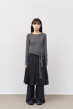 (W) Moka Pleats Skirt Pants