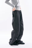 Pinstripe wide banding pants