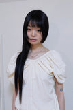 Peahen shirring balloon blouse