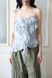 Wave ruffle chiffon sleeveless