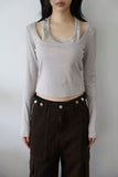 Metal Line Halter Tee
