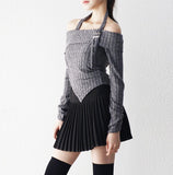 Kuni Halter Neck Off-Shoulder Knit