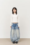 (W) Fake Dot Layered Top