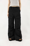 Nylon zipper open pants
