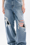 Brivan distressed wide denim