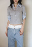 Marine Roll Up Collar T-Shirt