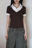 Aid color matching collar tee