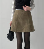 Boucle A-line mini skirt