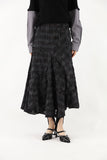 Grunge check long skirt