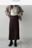 D-ring Stripe H-Line Long Skirt