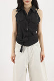 ST Back Slit Sleeveless Shirt