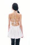 Mui pleated halter-neck one-piece