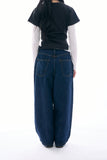 Oberon pintuck balloon denim pants