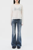 (W) Greyish Low Bootscut Denim