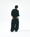 [AG] Long Tuck Wing Balloon Denim Pants