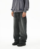 BACK LOGO WASHED DENIM PANT