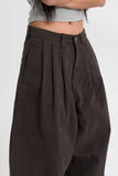 Moren three-tuck brushed wide pants