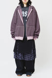 Poen Striped Pigment Zip Hoodie