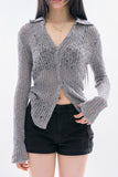 Solune net collor cardigan