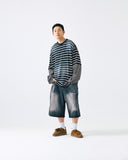 Washed Stripe Layerd Long Sleeve