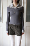 Peril check long sleeve shirt top
