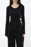 Side belt slim tee