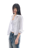 Caelum collar striped shirt