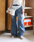 Side pin tuck rivet denim