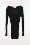 Oat Slim Deep U-Neck Knit